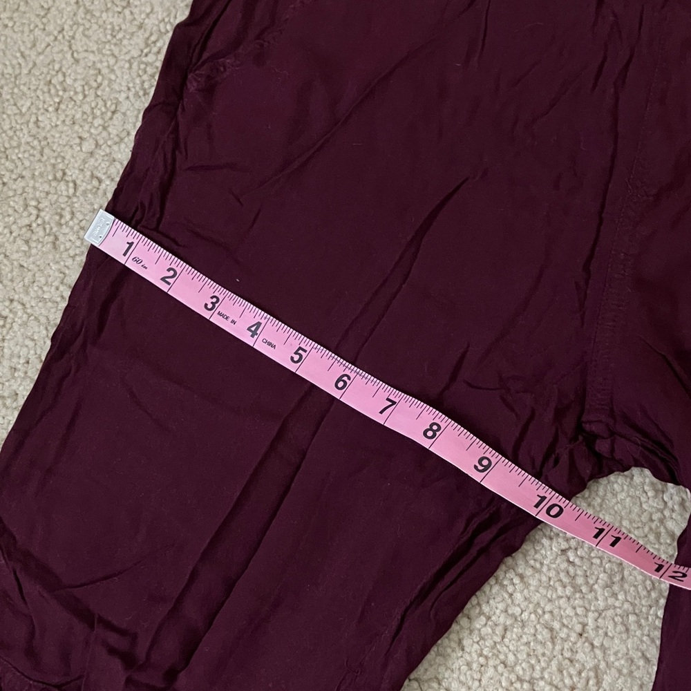 Lightweight Burgundy Jogger Pants, Small, Adjustable, with pockets - Picture 6 of 9